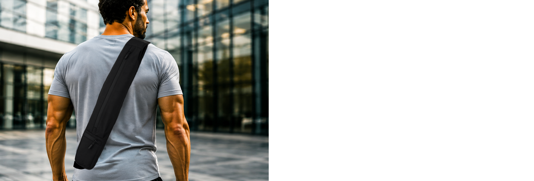 Man wearing ENFORCE crossbody sling bag