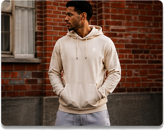 Man wearing ENFORCE hoodie
