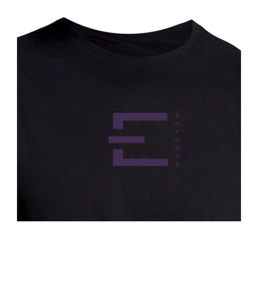 Mens Box Tee Black // Purple Magic Back Clopse Up