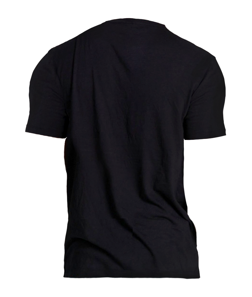 Mens Vertical Tee Black // Sea Blue Back