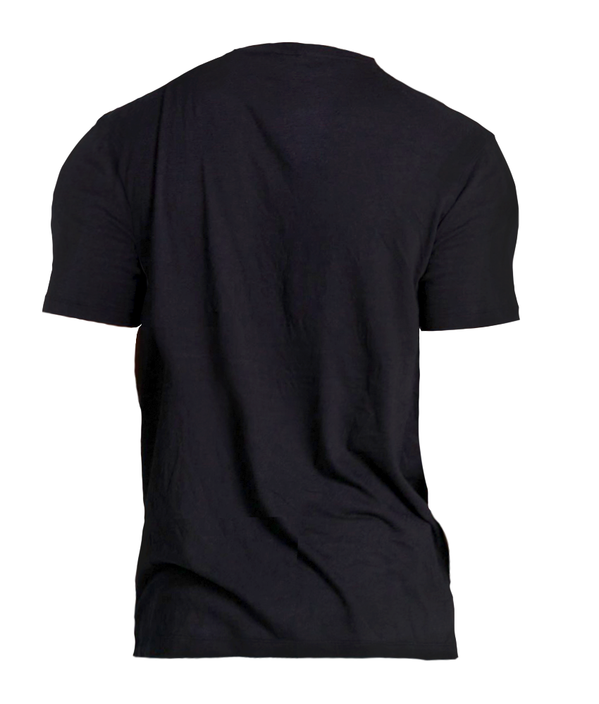 Mens Vertical Tee Black // Black Back