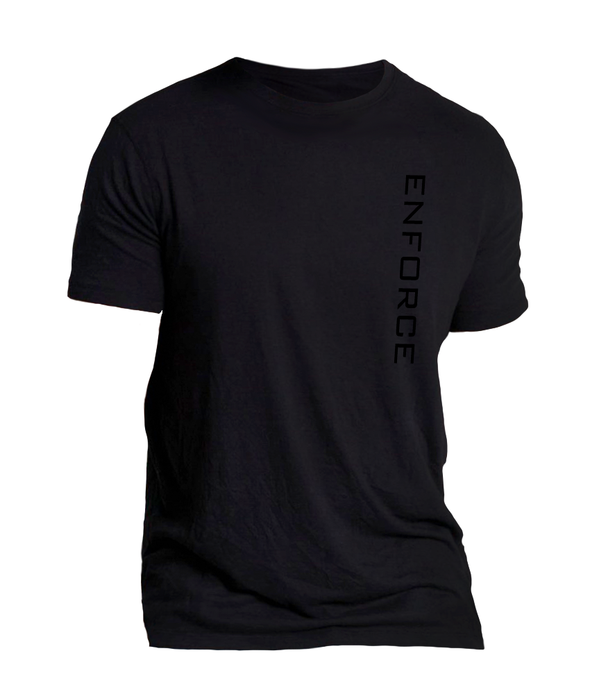 Mens Vertical Tee Black // Black Front