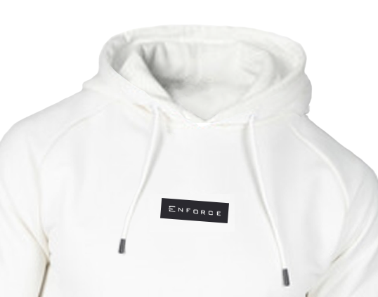 Mens White-Black Hoodie Back