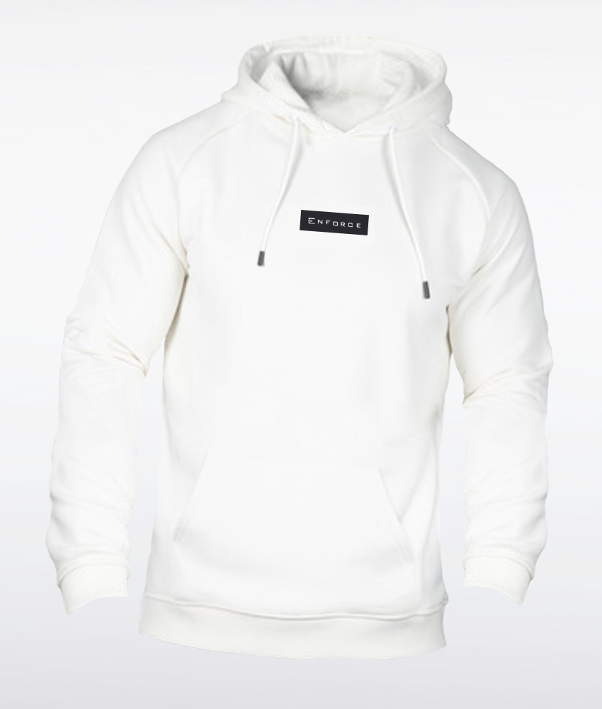 Mens White and Black Hoodie